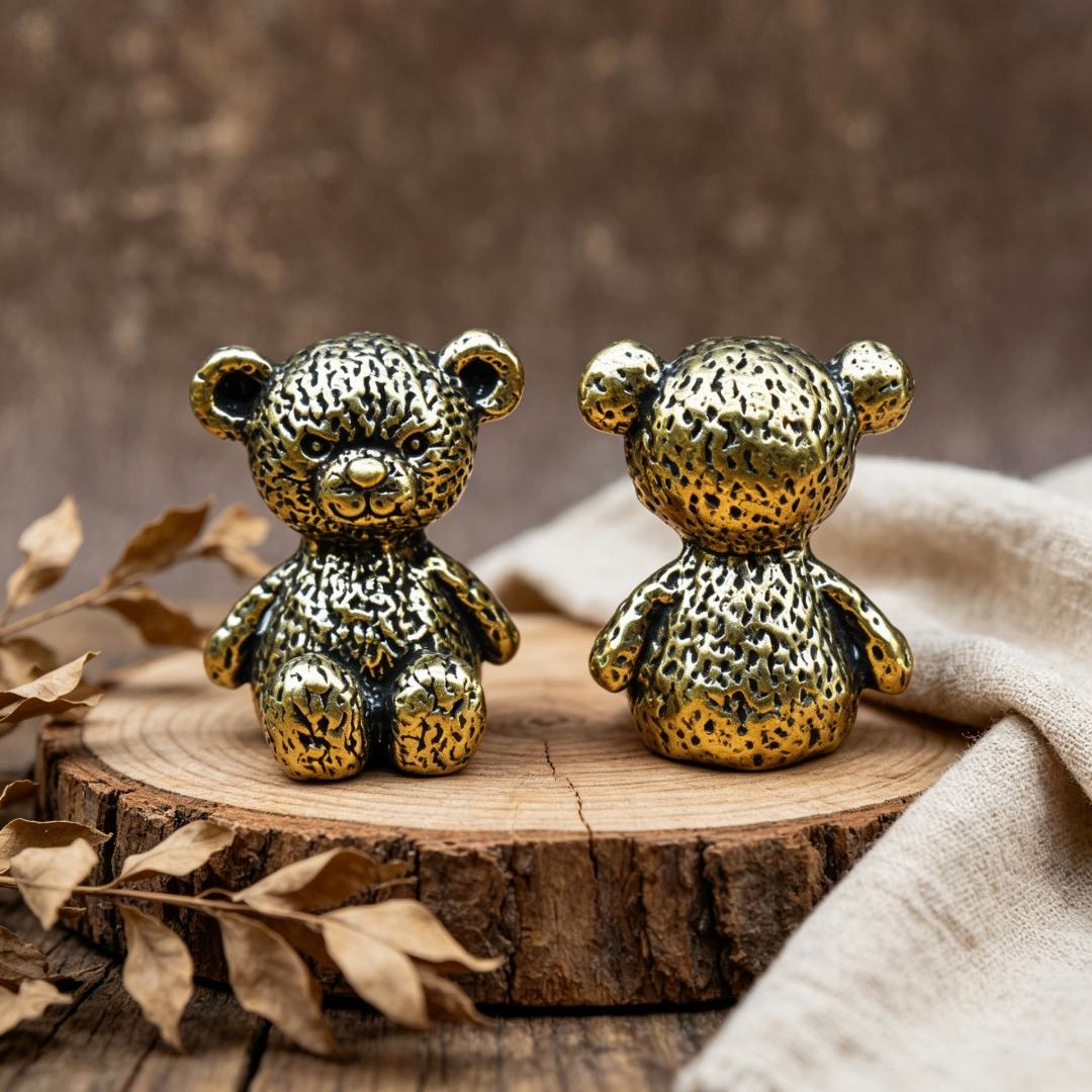 Vintage Brass Teddy Bear Figurine — Brass figurine image 4