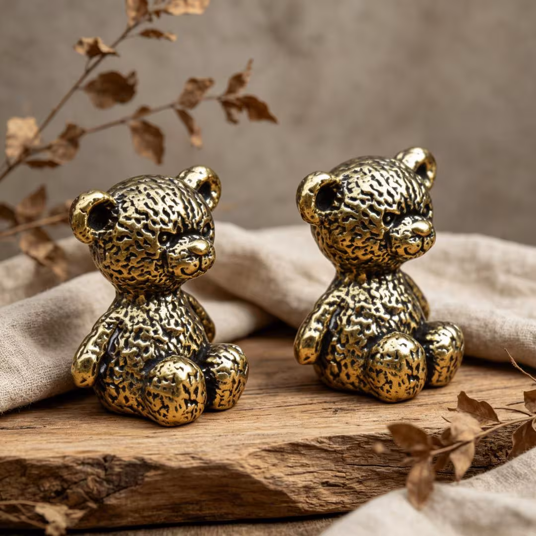 Vintage Brass Teddy Bear Figurine — Brass figurine image 6