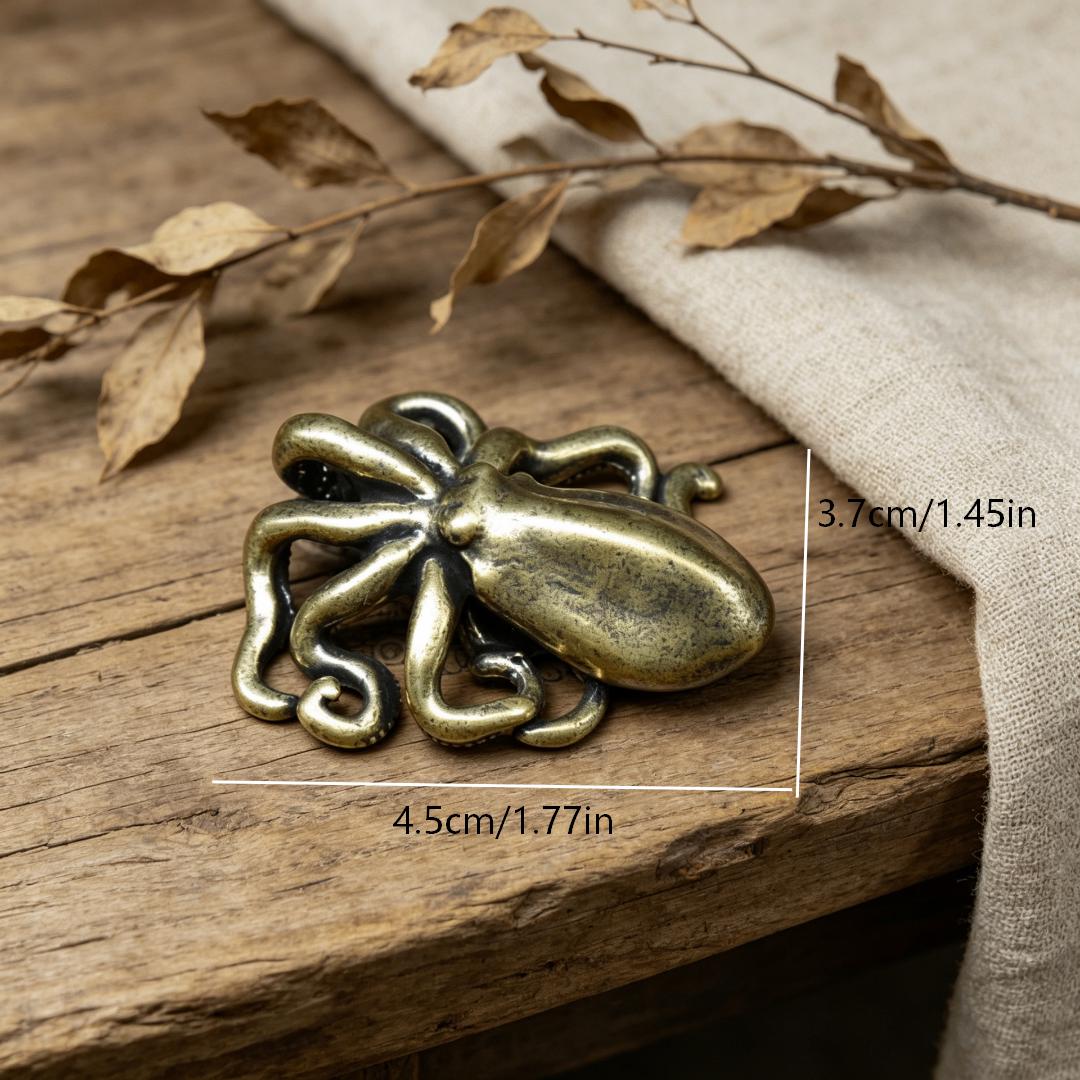 Vintage Brass Octopus Figurine Set — Brass figurine image 2
