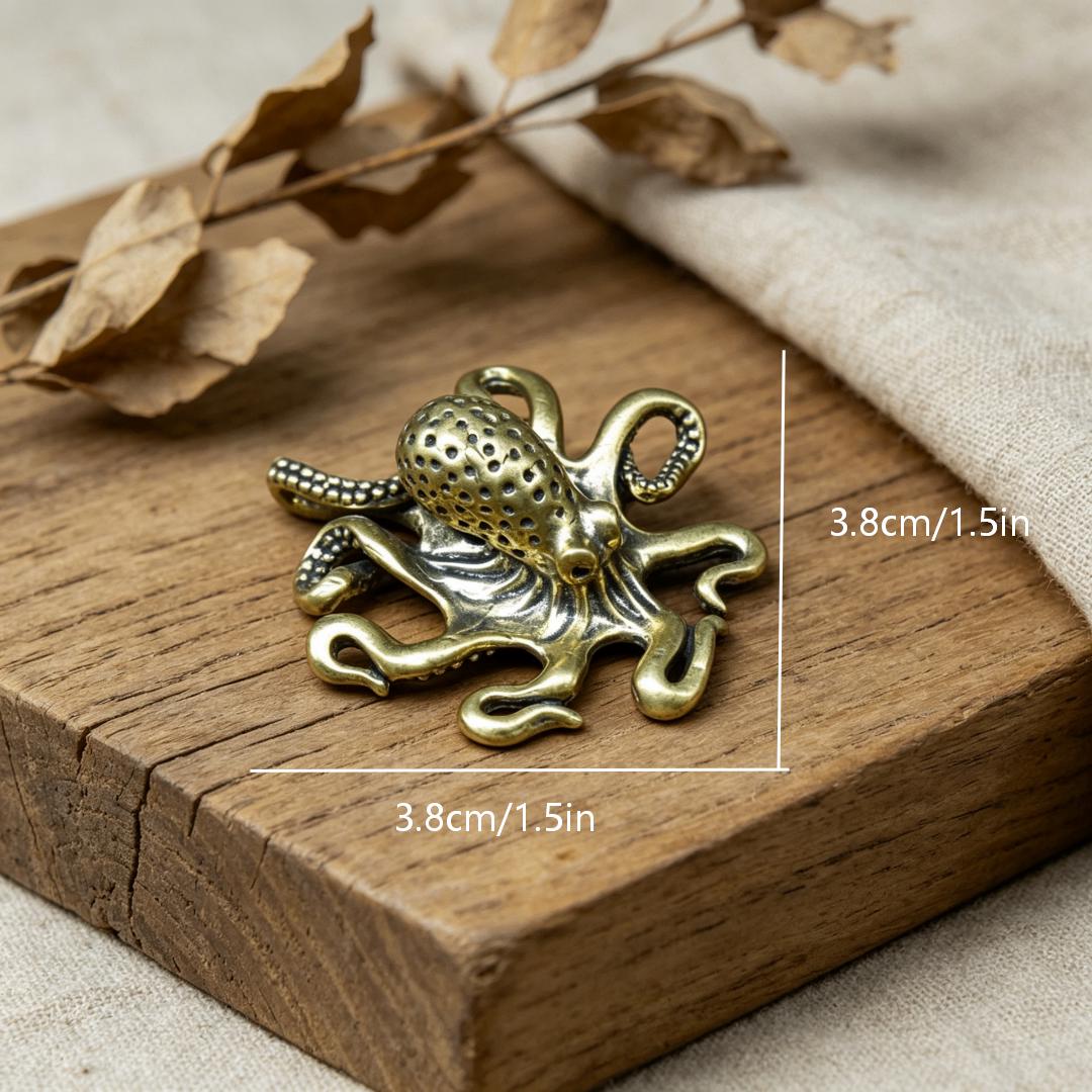 Vintage Brass Octopus Figurine Set — Brass figurine image 3