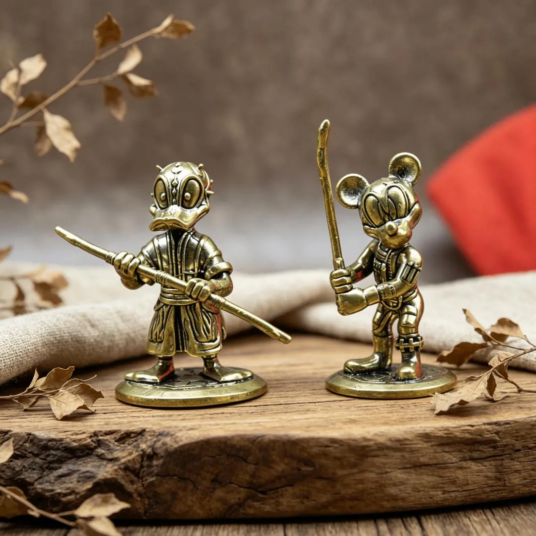Vintage Brass Disney Star Wars Figurine Set — Brass figurine image 1