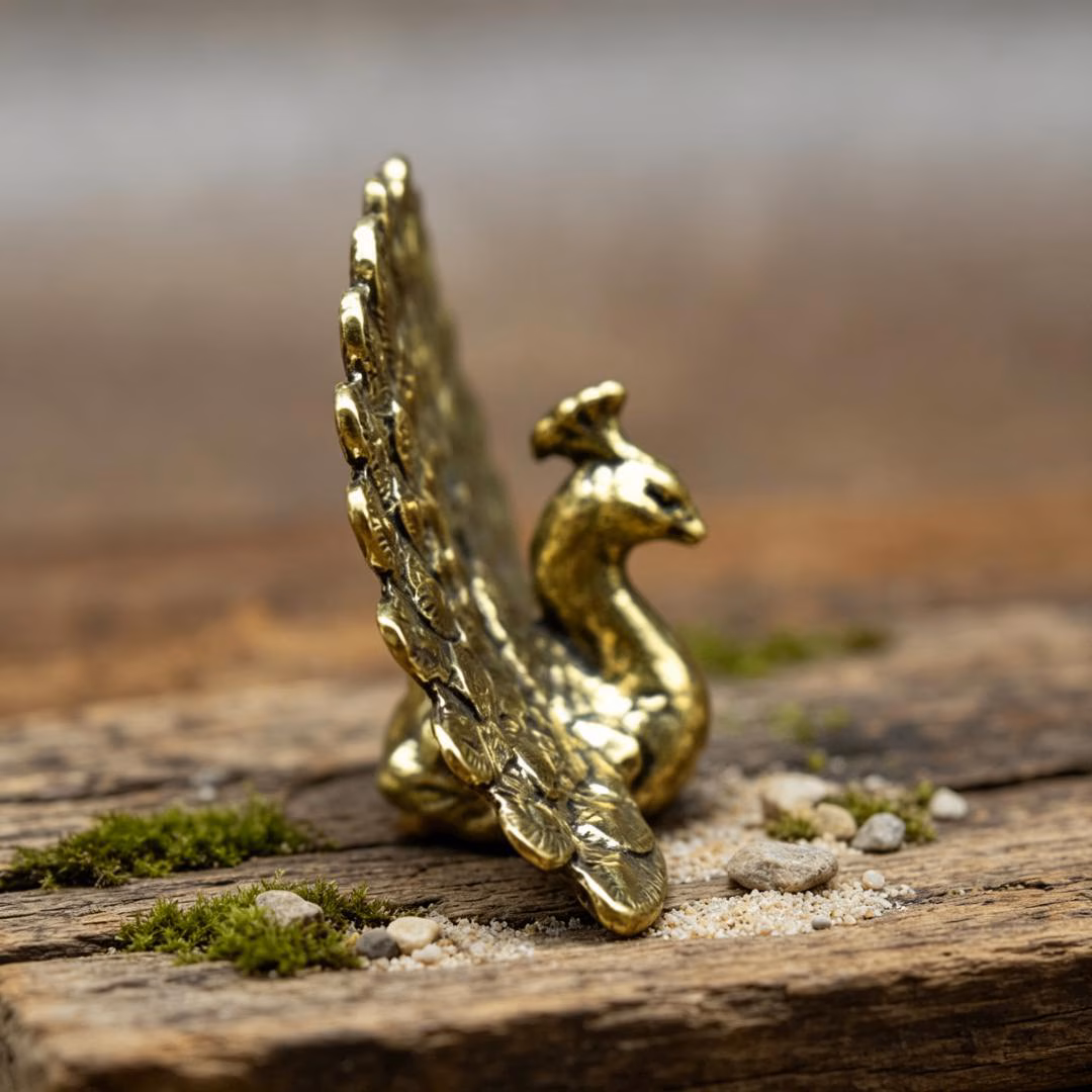 Vintage Brass Peacock Figurine — Brass figurine image 4