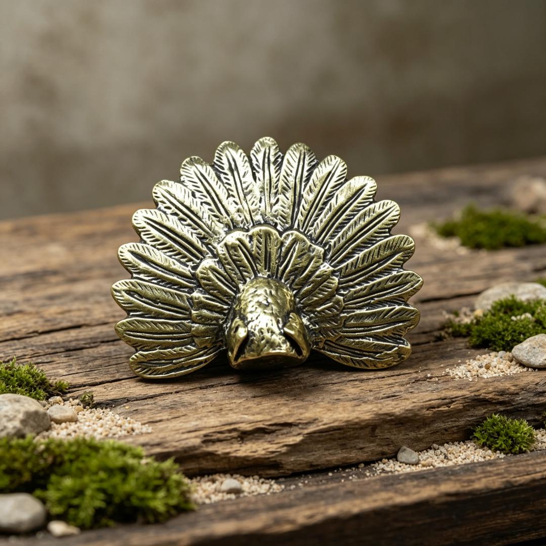 Vintage Brass Peacock Figurine — Brass figurine image 5