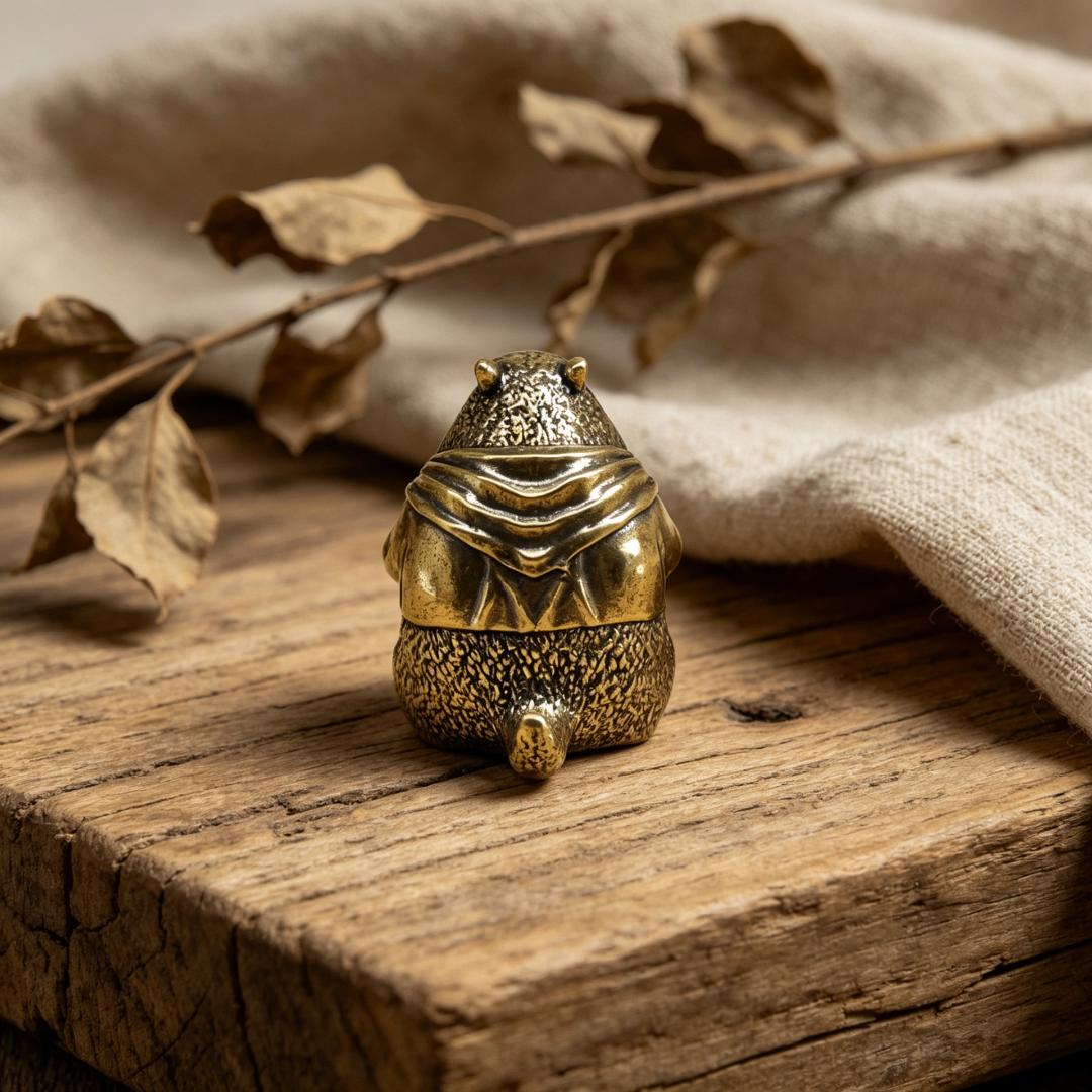 Vintage Brass Lucky Rat Figurine — Brass figurine image 5