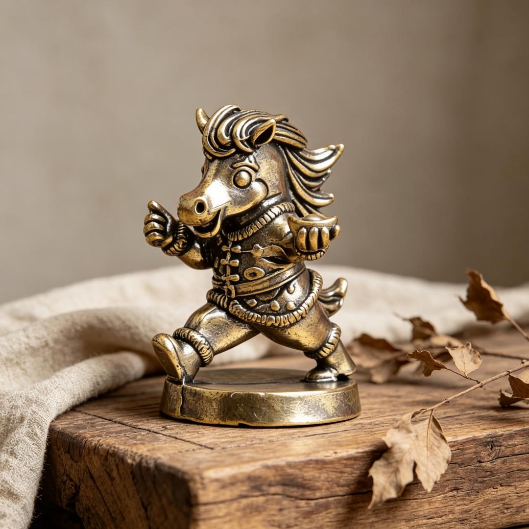 Vintage Brass Zodiac Horse Figurine — Brass figurine image 4