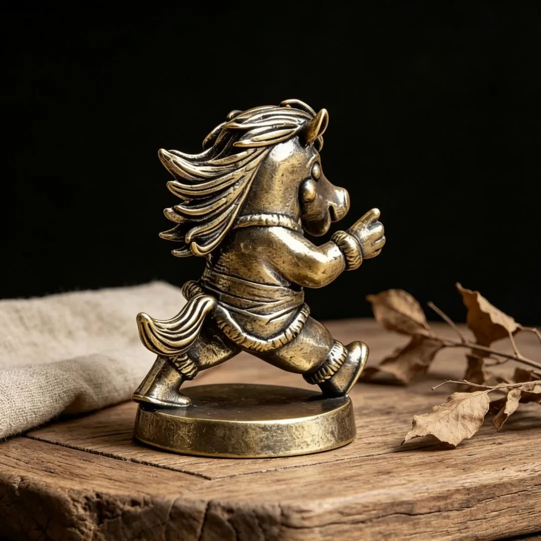 Vintage Brass Zodiac Horse Figurine — Brass figurine image 5