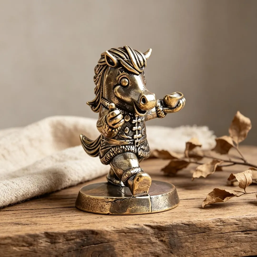 Vintage Brass Zodiac Horse Figurine — Brass figurine image 1