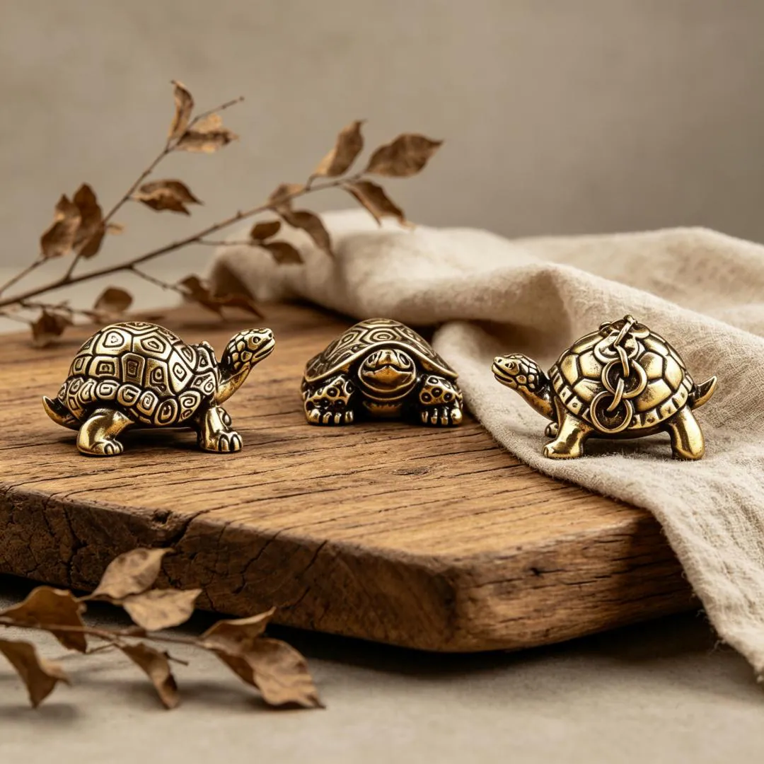 Vintage Brass Turtle Figurine Set — Brass figurine image 5