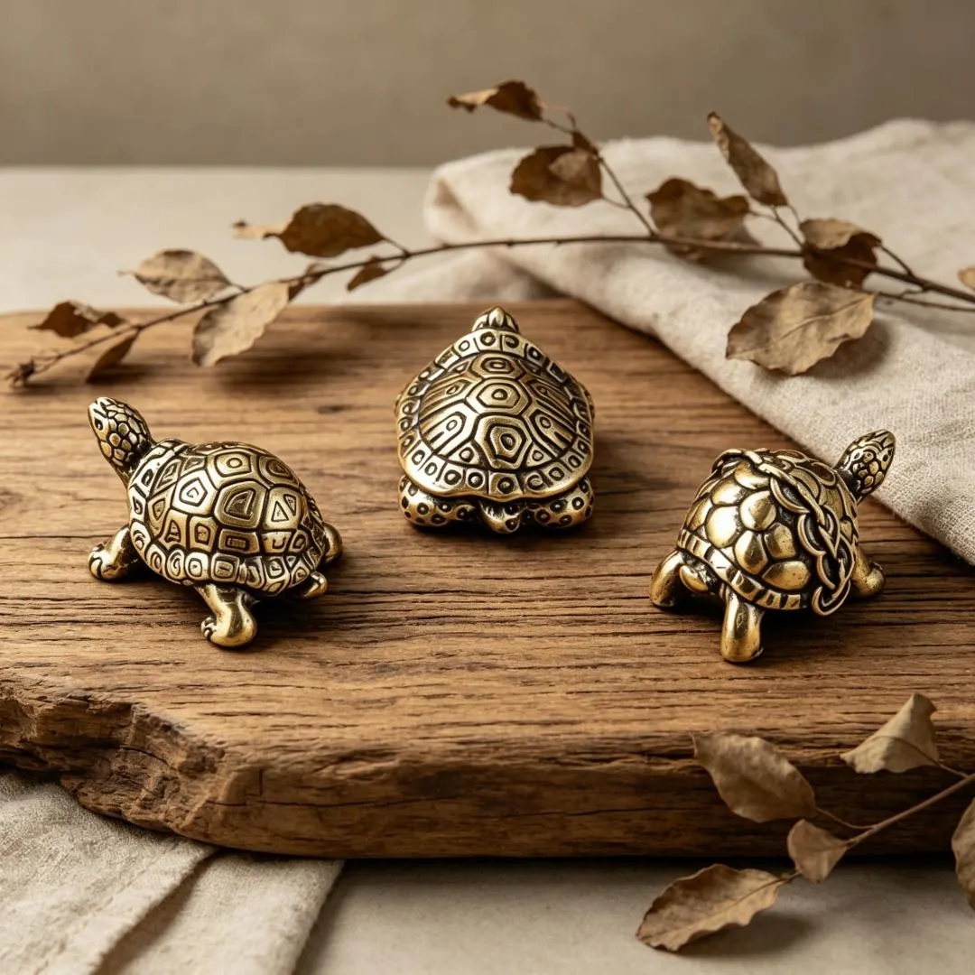Vintage Brass Turtle Figurine Set — Brass figurine image 6