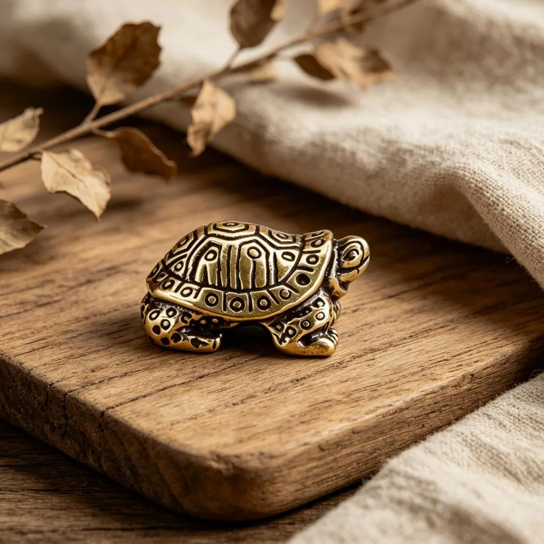 Vintage Brass Turtle Figurine Set — Brass figurine image 1