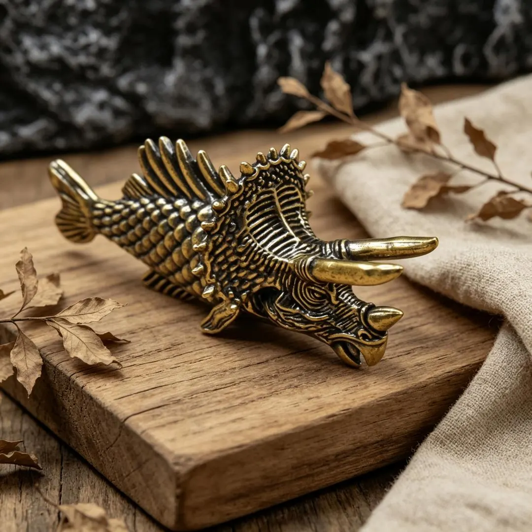 Vintage Brass Mythical Fish Figurine — Brass figurine image 1
