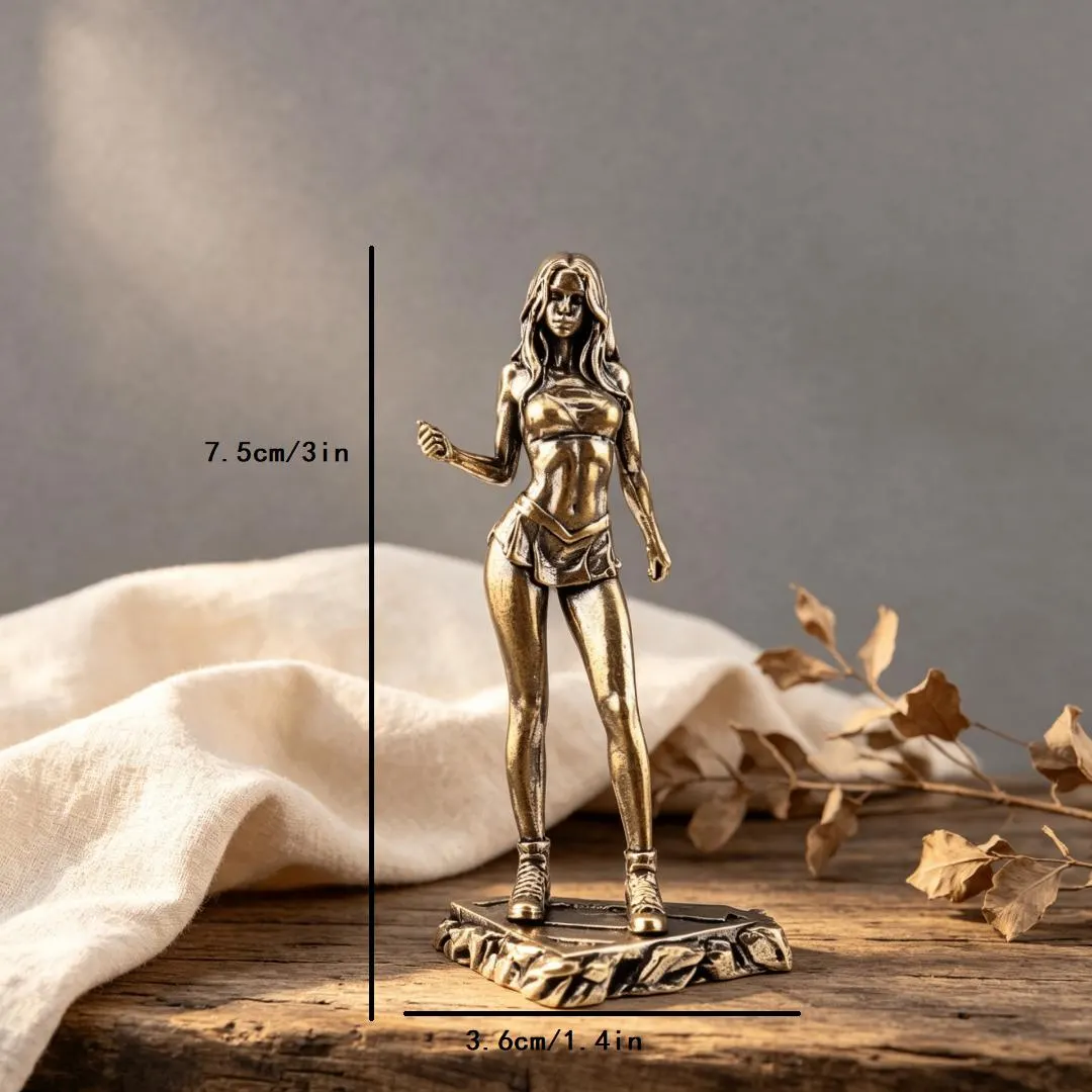 Vintage Brass Fitness Woman Figurine — Brass figurine image 3