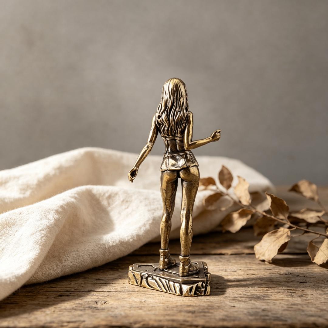 Vintage Brass Fitness Woman Figurine — Brass figurine image 6