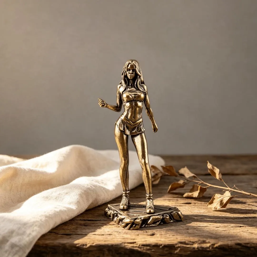 Vintage Brass Fitness Woman Figurine — Brass figurine image 1