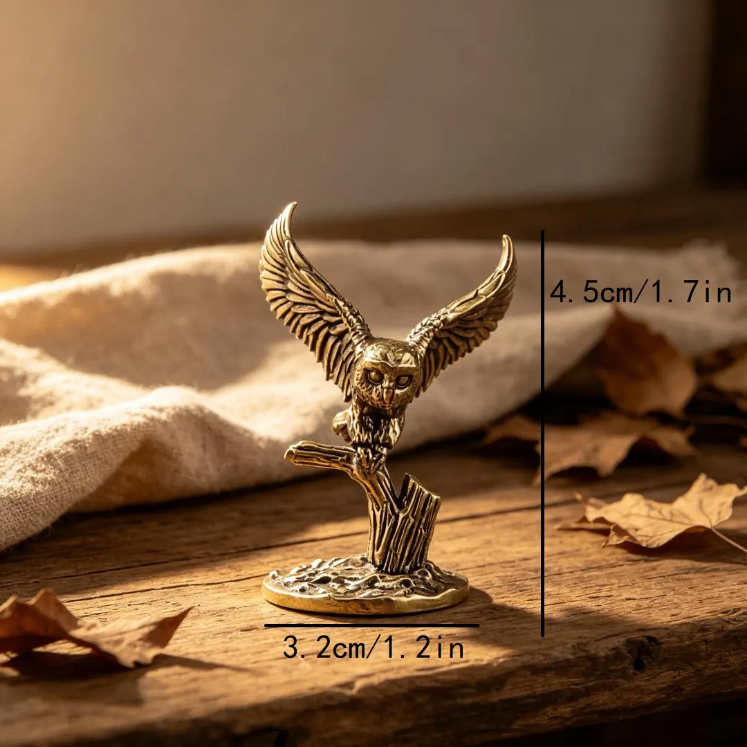 Vintage Brass Owl Figurine — Brass figurine image 2