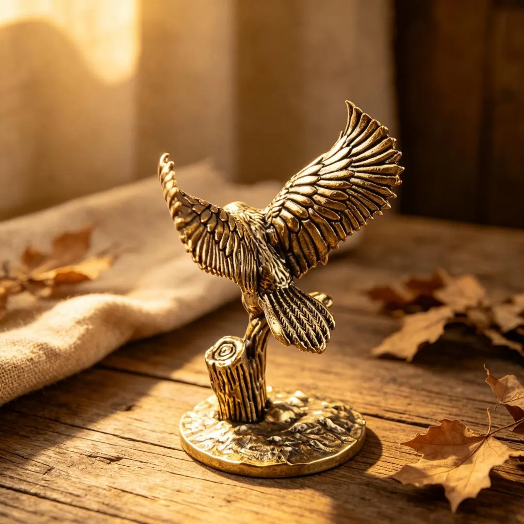 Vintage Brass Owl Figurine — Brass figurine image 5