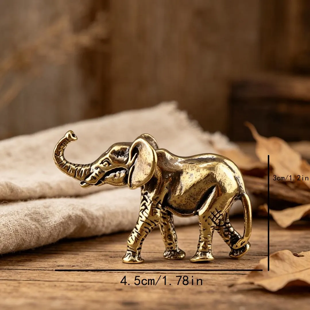 Vintage Brass Elephant Figurine — Brass figurine image 2