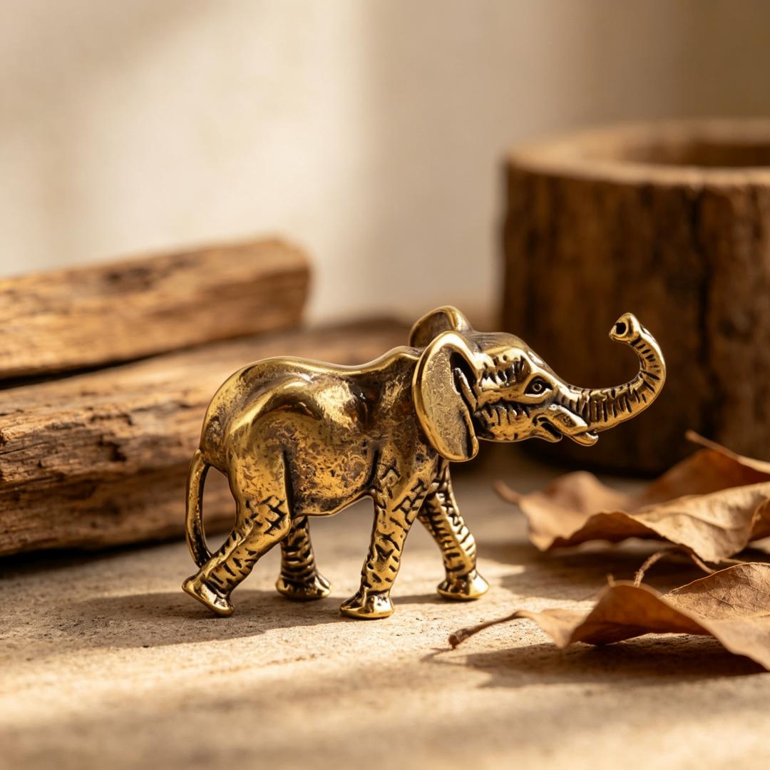 Vintage Brass Elephant Figurine — Brass figurine image 3