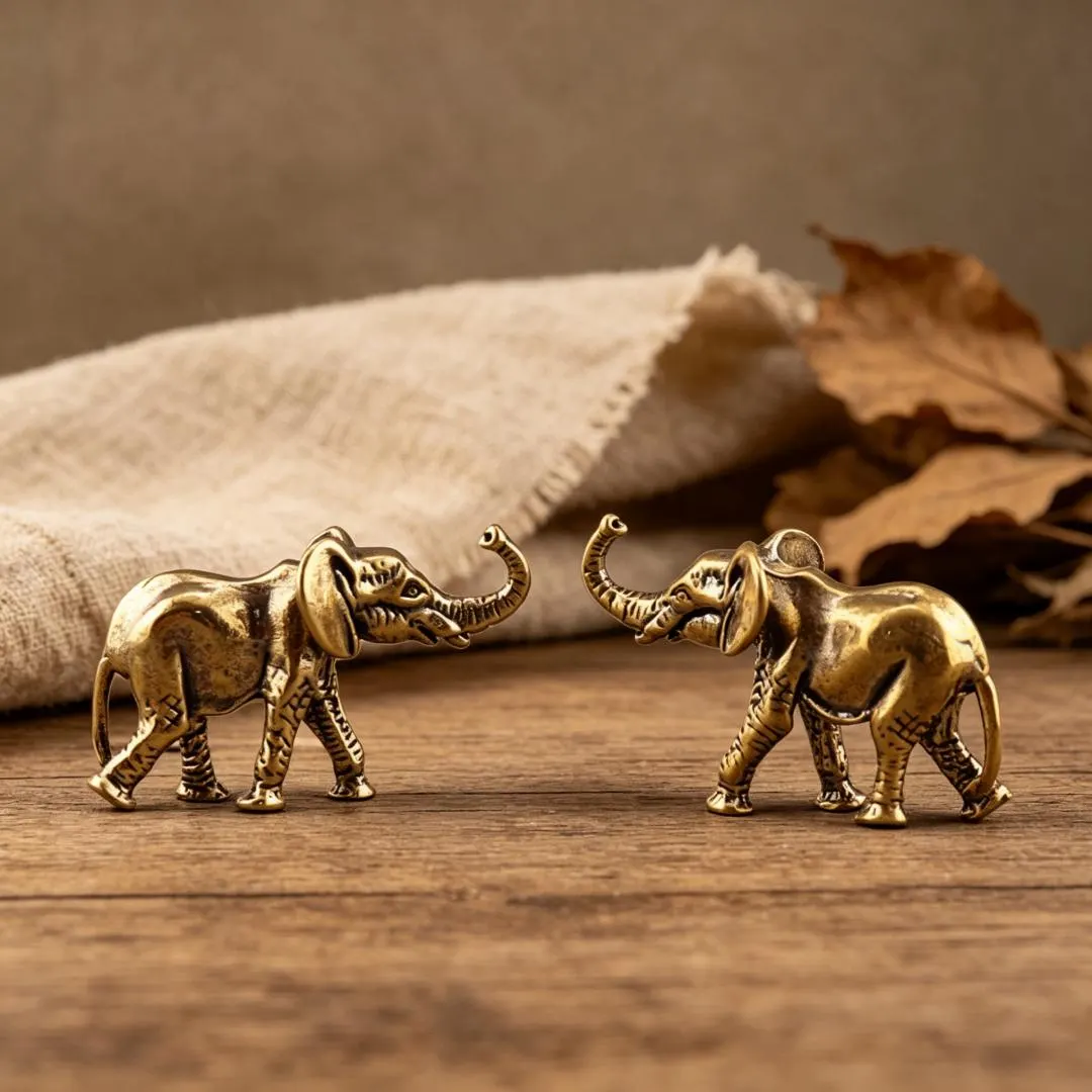 Vintage Brass Elephant Figurine — Brass figurine image 4