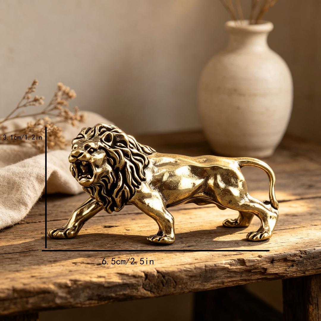 Vintage Brass Lion Figurine — Brass figurine image 3
