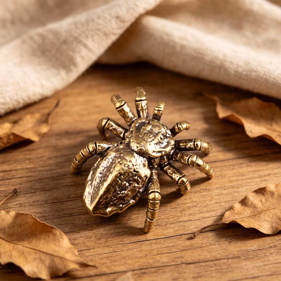 Vintage Brass Spider Figurine — Brass figurine image 1