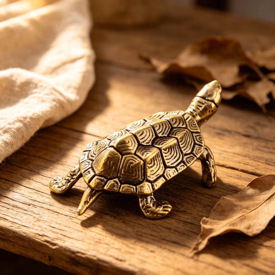 Vintage Brass Turtle Figurine — Brass figurine image 1