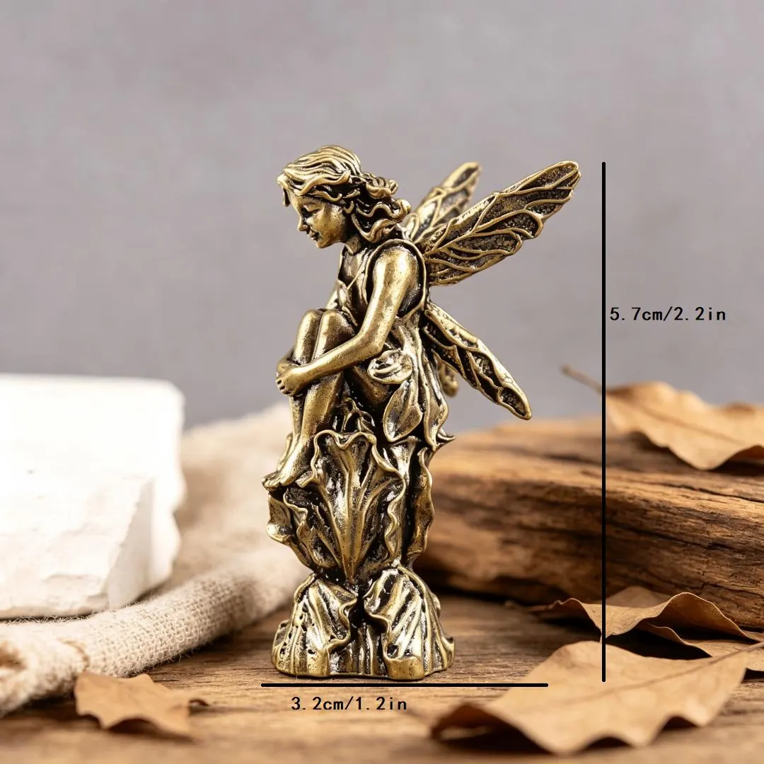 Vintage Brass Fairy Figurine — Brass figurine image 2