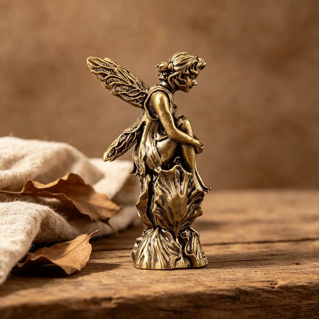 Vintage Brass Fairy Figurine — Brass figurine image 3