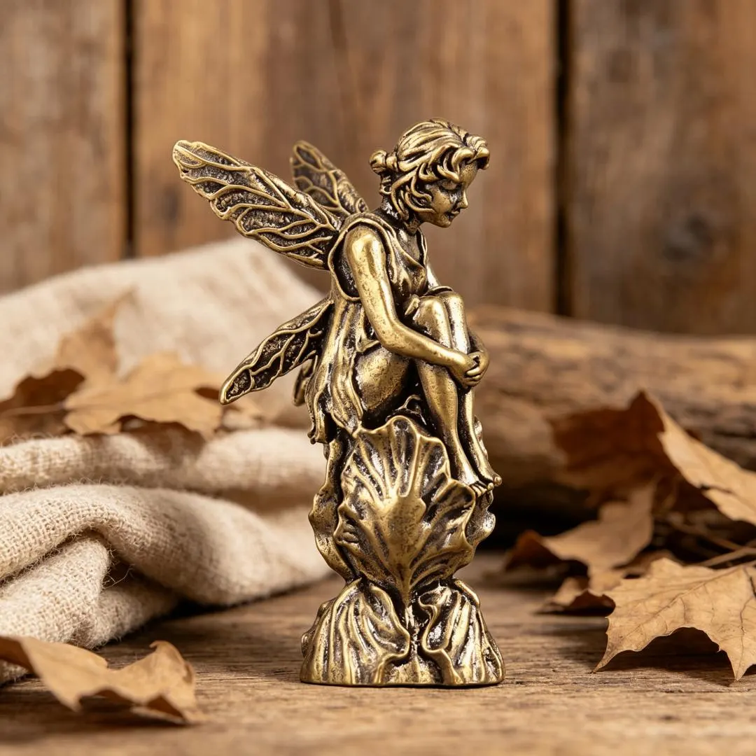 Vintage Brass Fairy Figurine — Brass figurine image 4