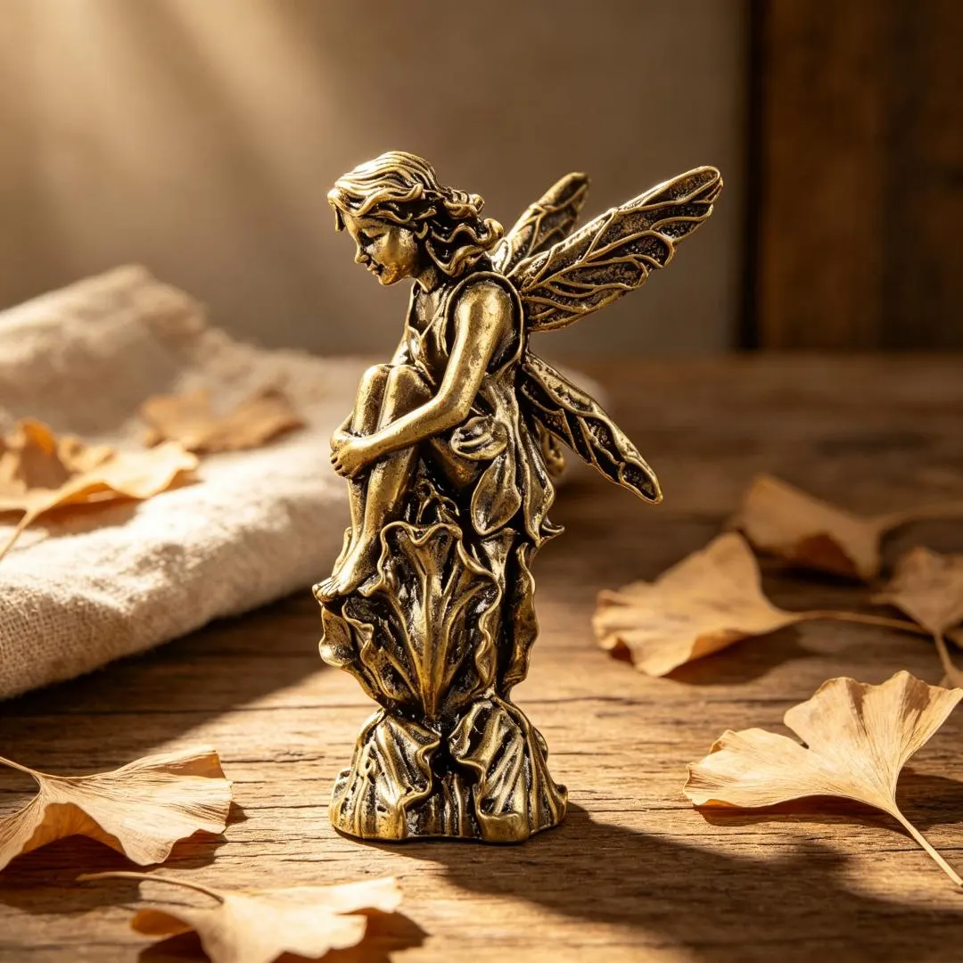 Vintage Brass Fairy Figurine — Brass figurine image 5