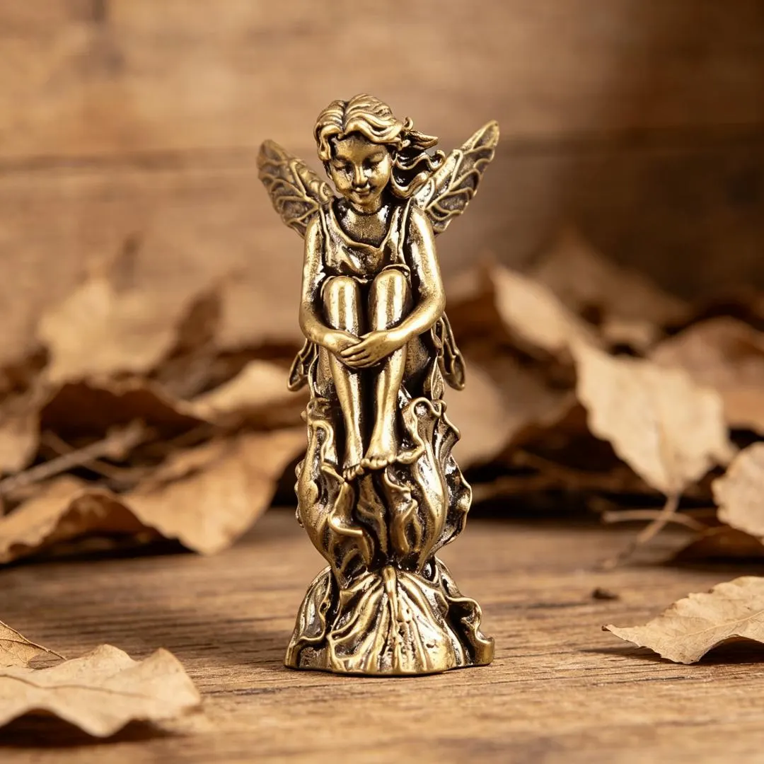 Vintage Brass Fairy Figurine — Brass figurine image 1