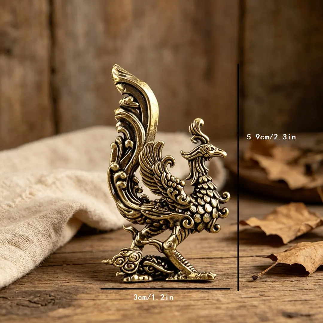 Vintage Brass Phoenix Figurine — Brass figurine image 2