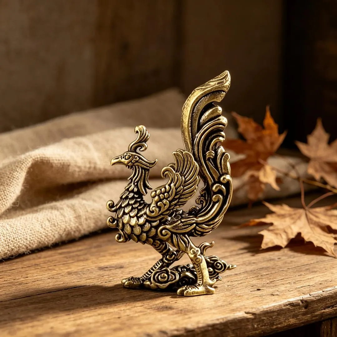 Vintage Brass Phoenix Figurine — Brass figurine image 4
