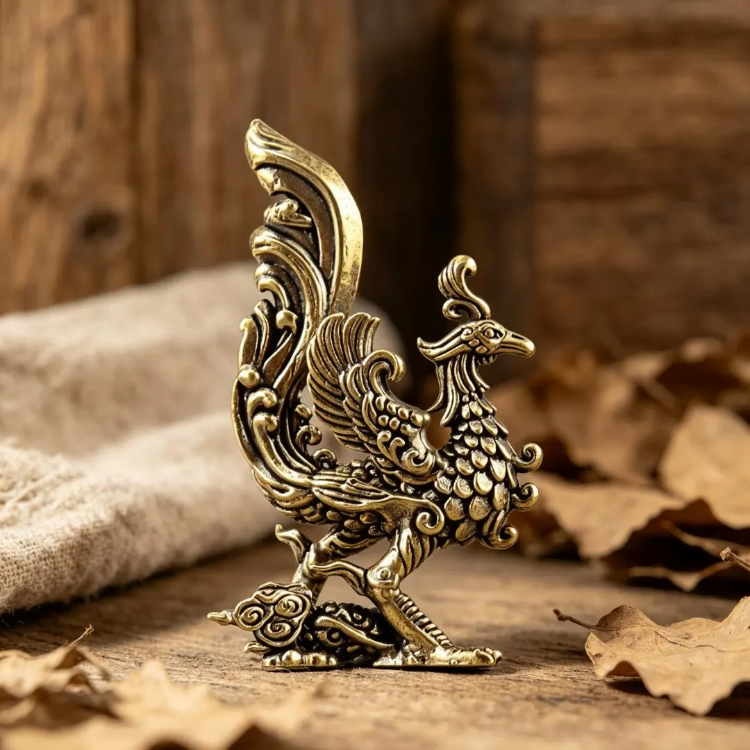 Vintage Brass Phoenix Figurine — Brass figurine image 1