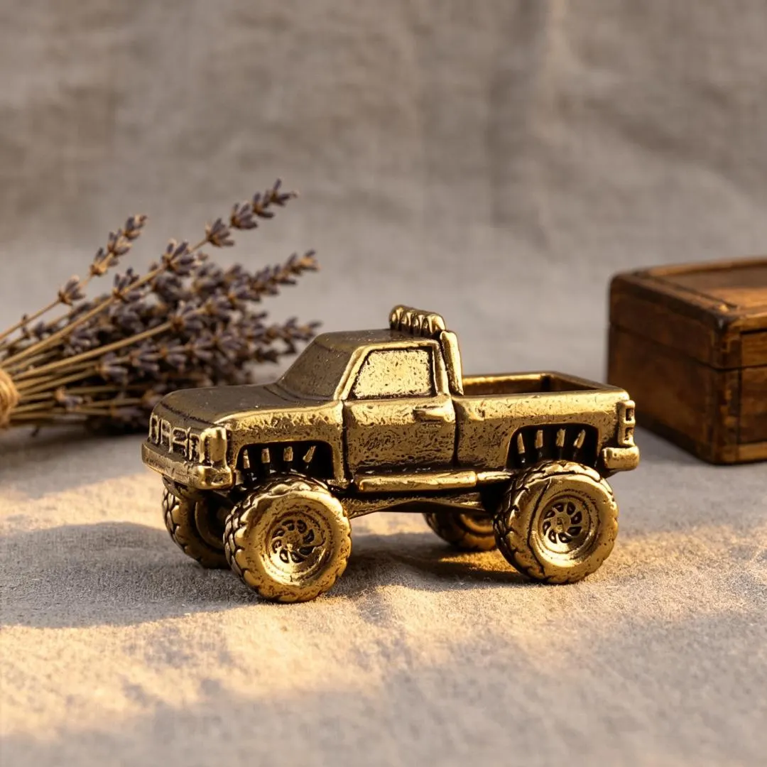 Vintage Brass Monster Truck Figurine — Brass figurine image 3