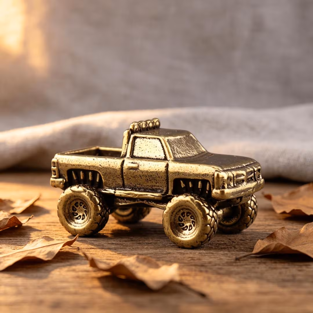 Vintage Brass Monster Truck Figurine — Brass figurine image 1