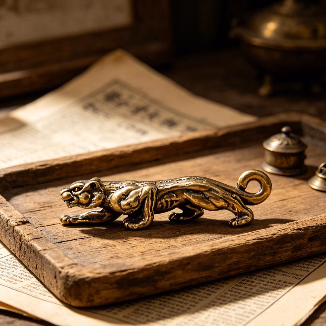 Vintage Brass Panther Figurine — Brass figurine image 5