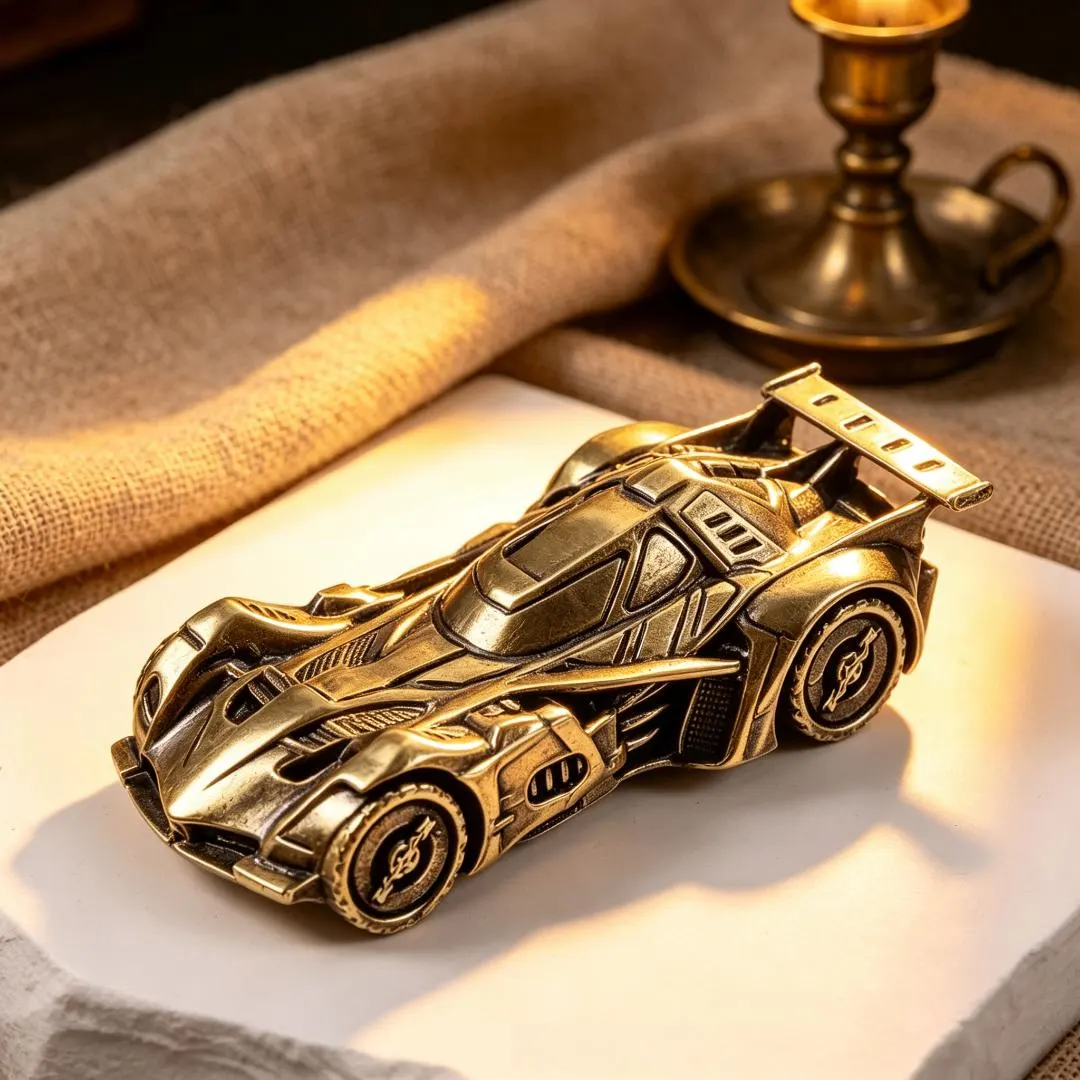Handmade Brass Racing Car Figurine — Brass figurine image 4