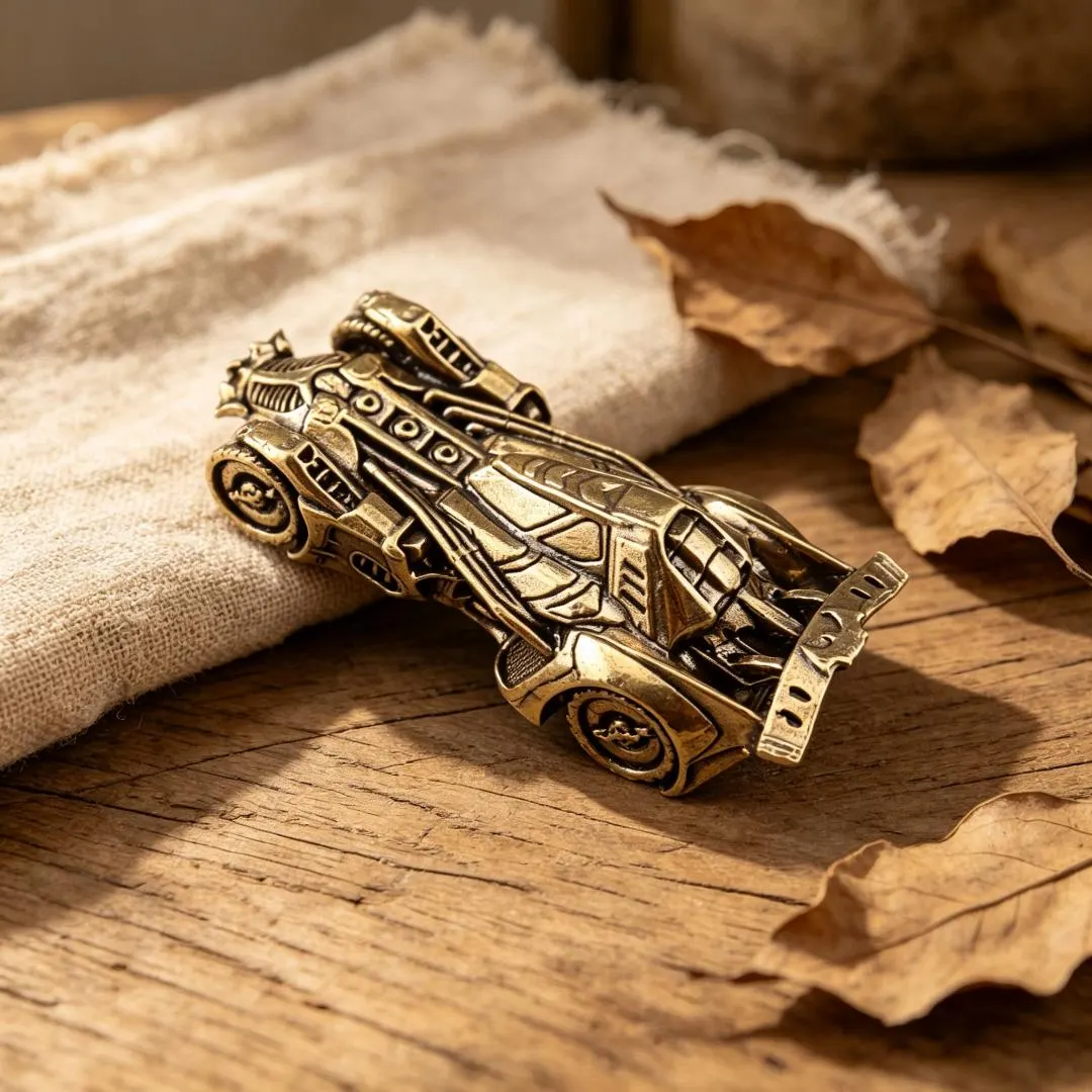 Handmade Brass Racing Car Figurine — Brass figurine image 1
