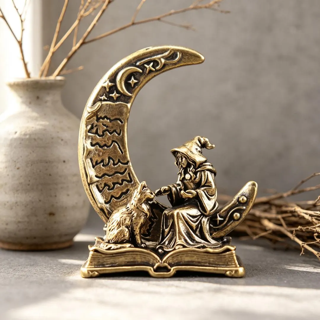Handmade Brass Witch Figurine — Brass figurine image 1