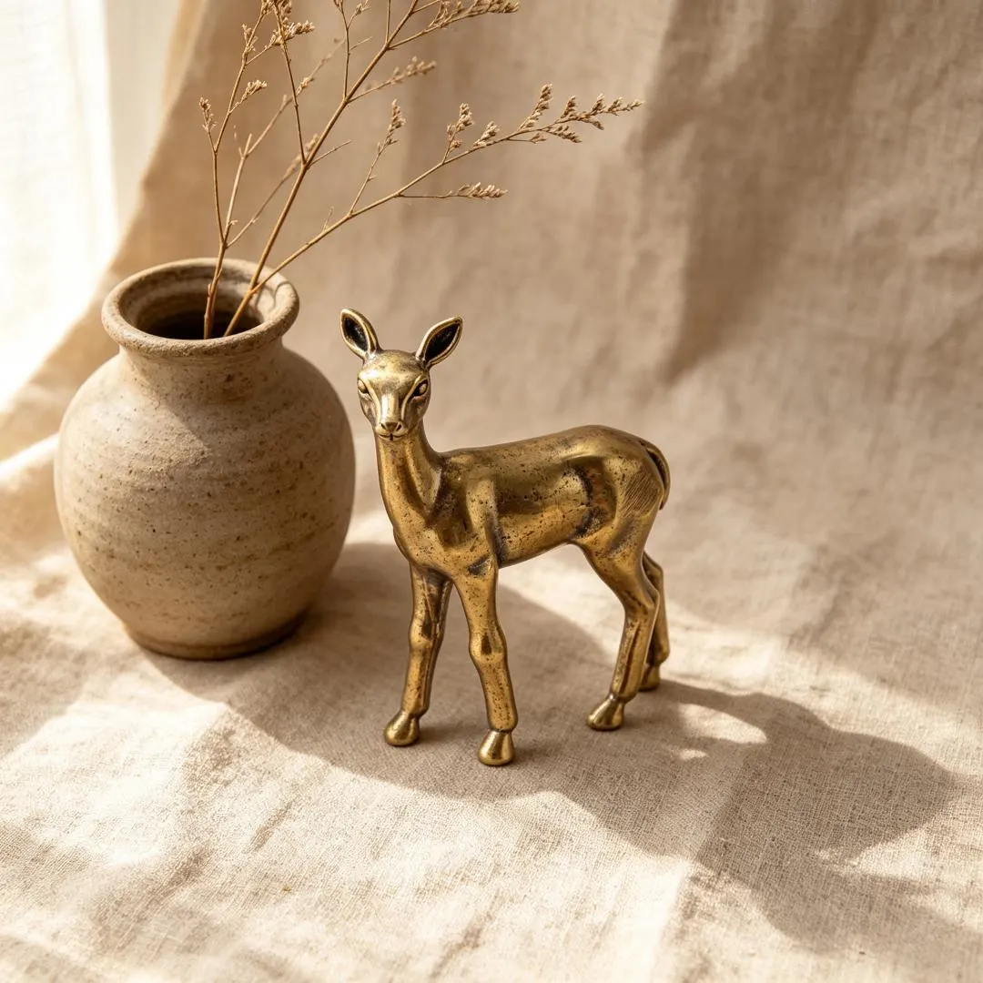 Handmade Brass Deer Figurine — Brass figurine image 4