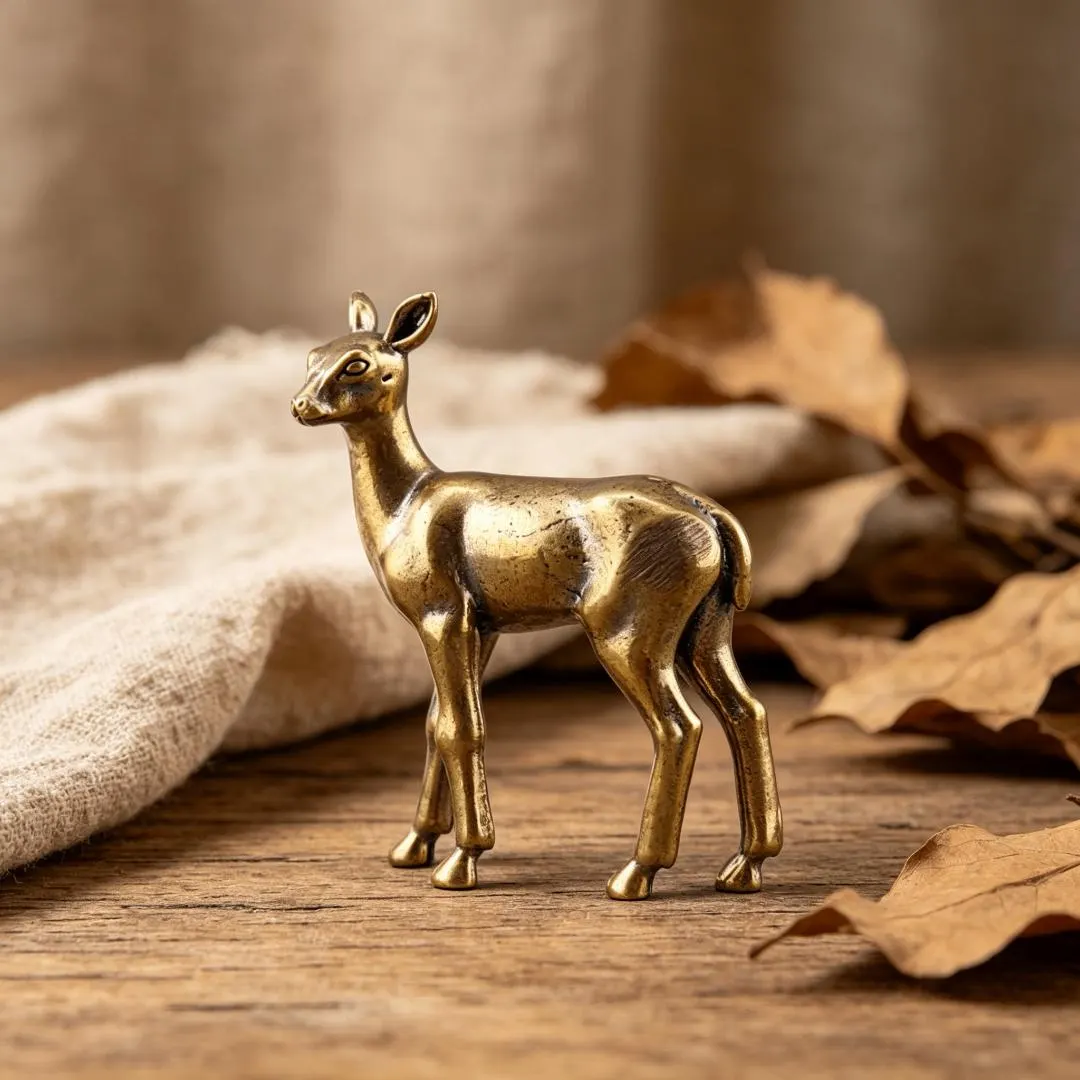 Handmade Brass Deer Figurine — Brass figurine image 1