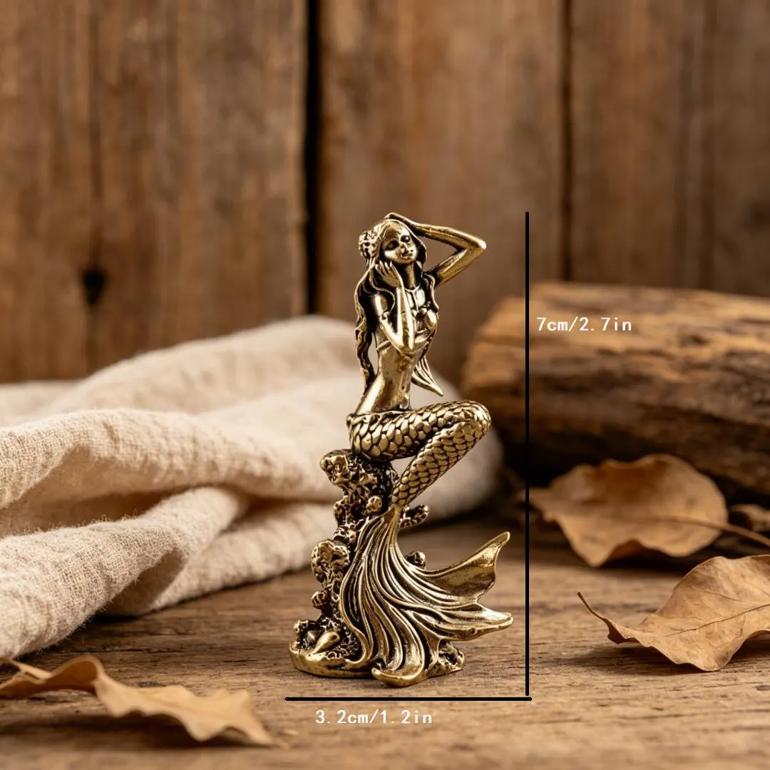 Handmade Brass Mermaid Figurine — Brass figurine image 3