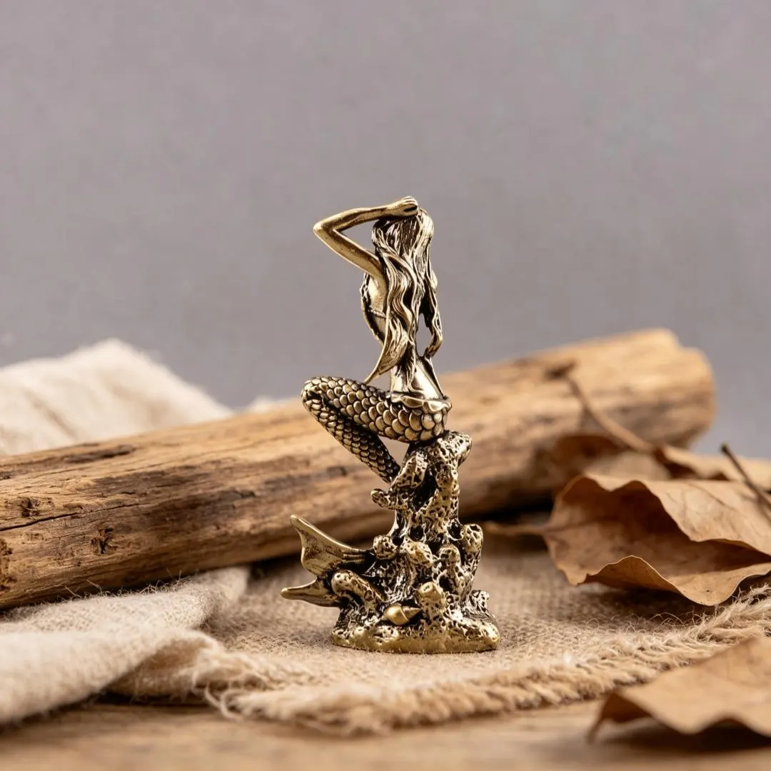 Handmade Brass Mermaid Figurine — Brass figurine image 4