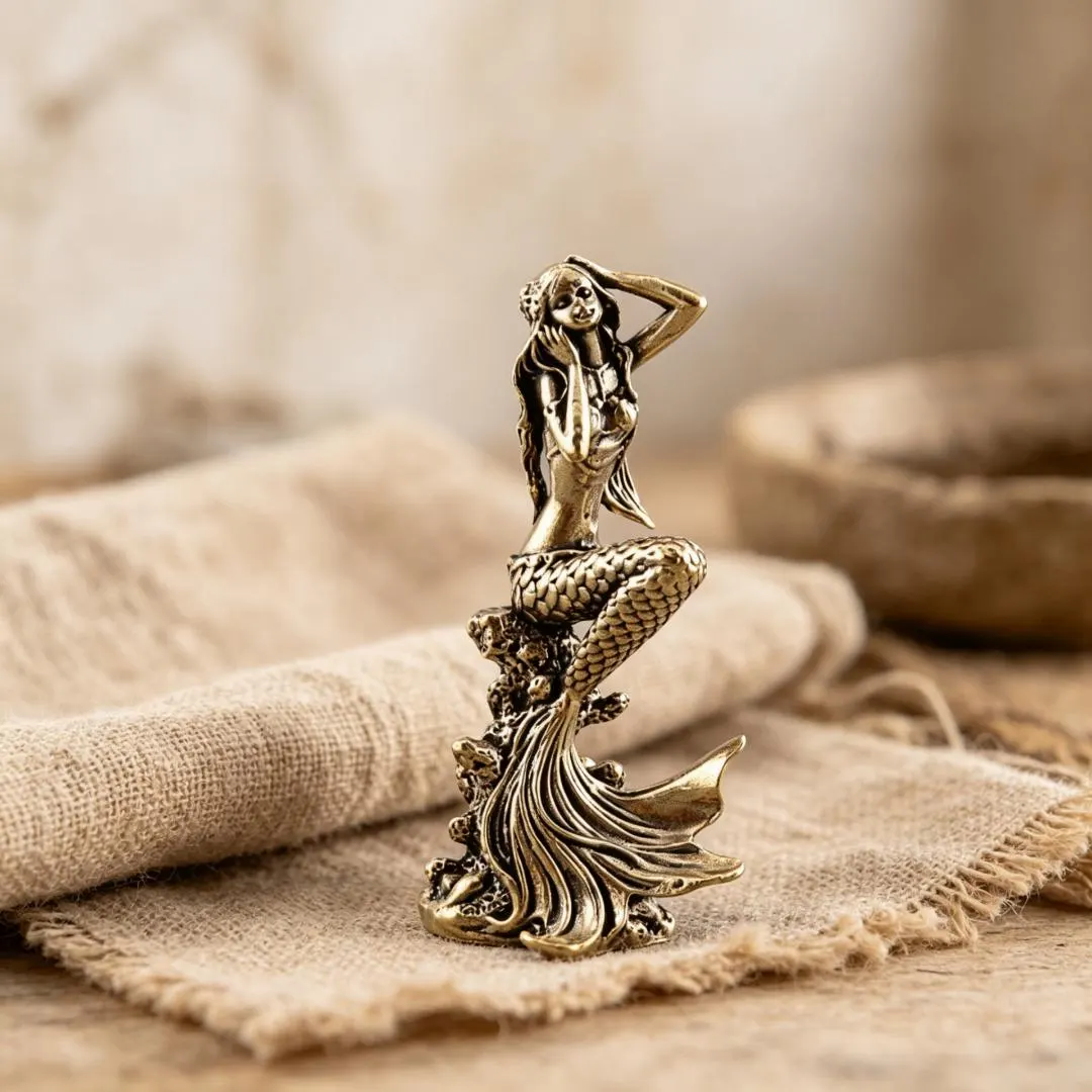 Handmade Brass Mermaid Figurine — Brass figurine image 5