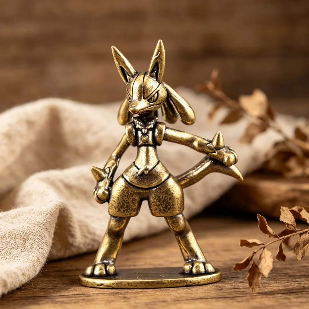 Solid Copper Lucario Figurine — Copper figurine image 4