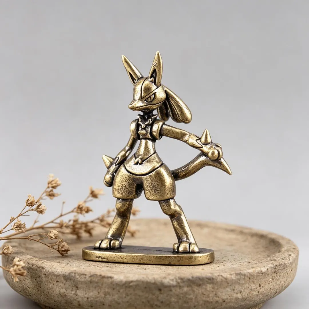 Solid Copper Lucario Figurine — Copper figurine image 6