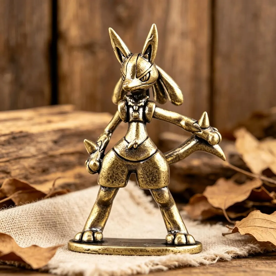 Solid Copper Lucario Figurine — Copper figurine image 7