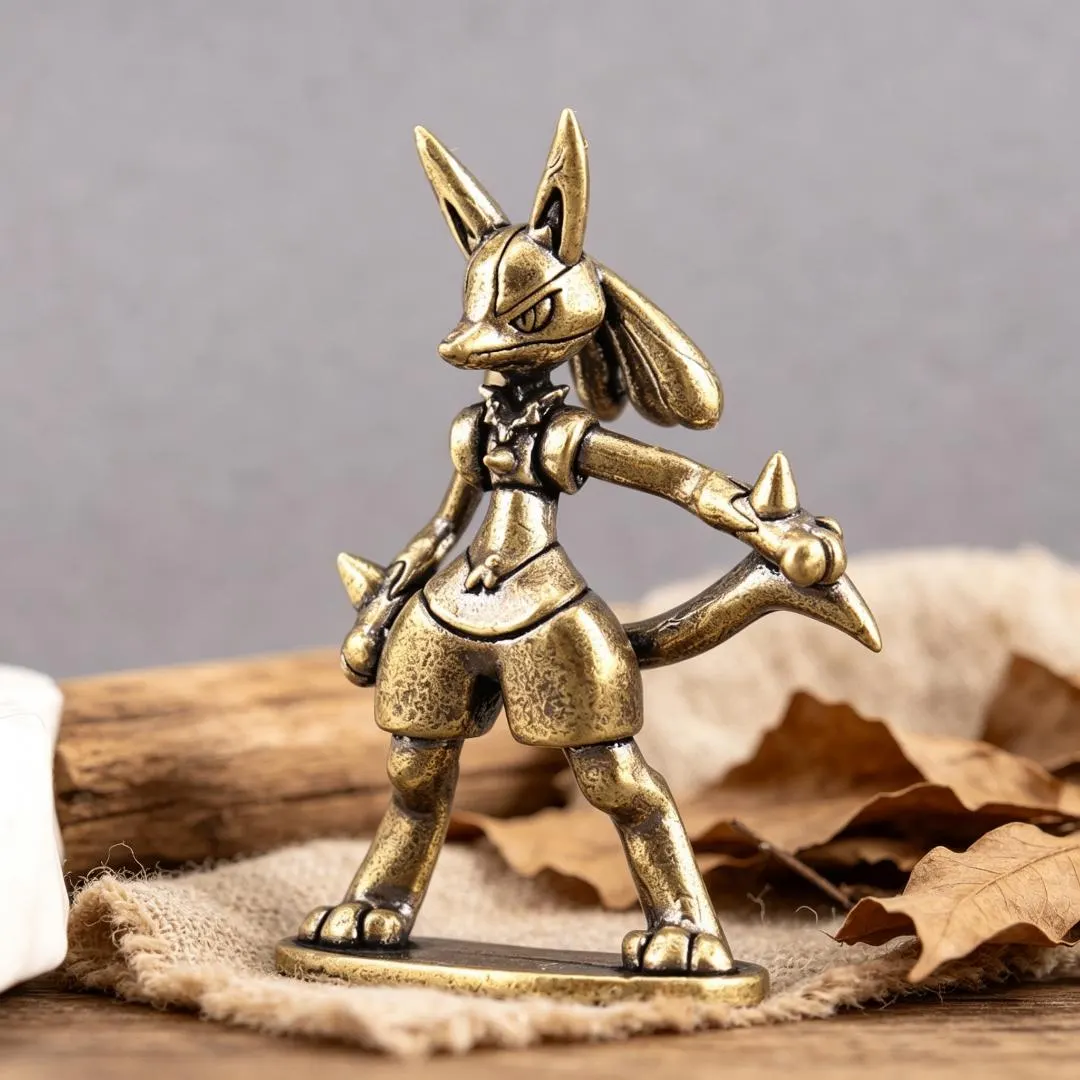Solid Copper Lucario Figurine — Copper figurine image 1