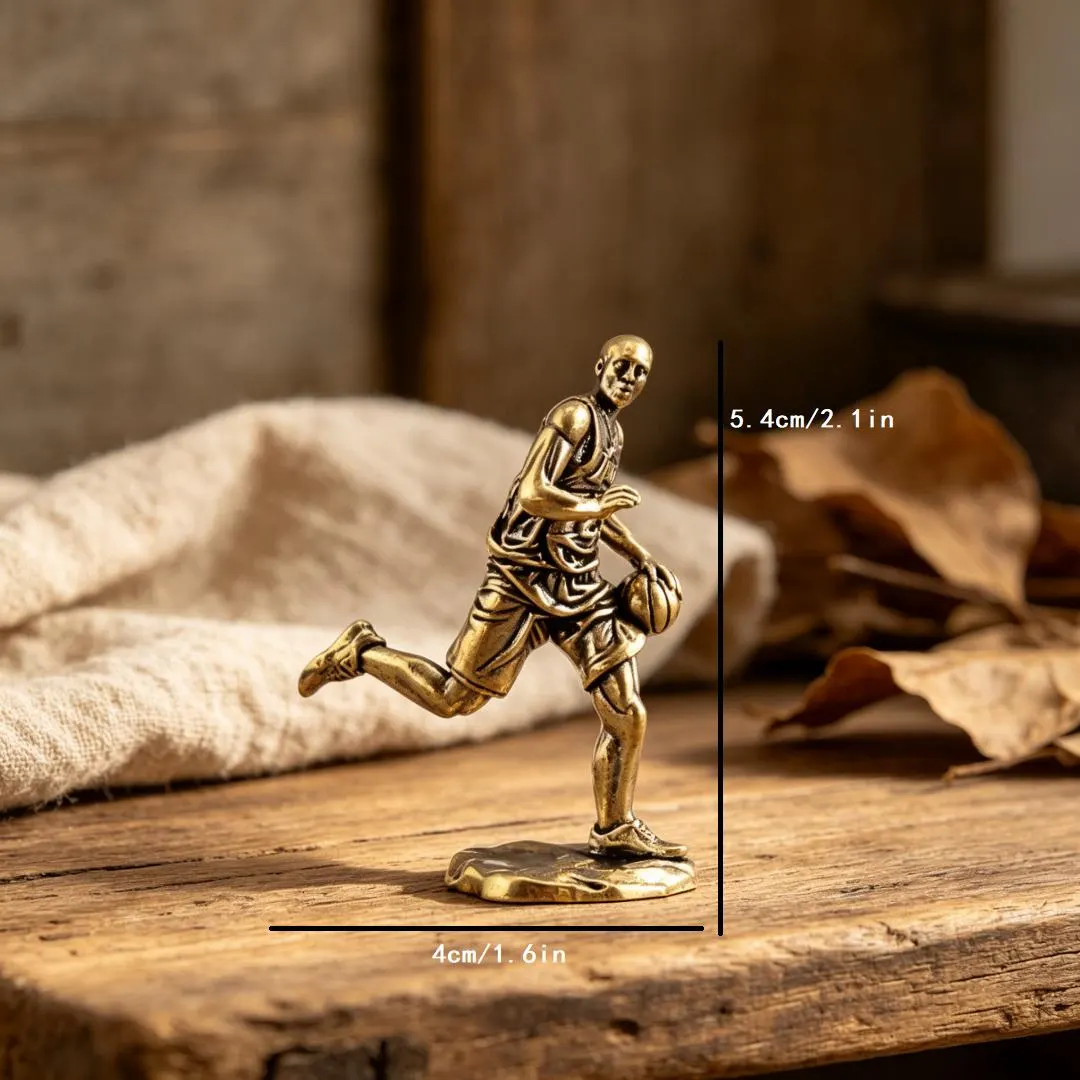 Handcrafted Copper Basketball Player Figurine | Artisanal Decor | Nostalgic Home Accent | Unique Gift for Sports Lovers — Copper figurine image 2